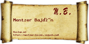 Mentzer Baján névjegykártya